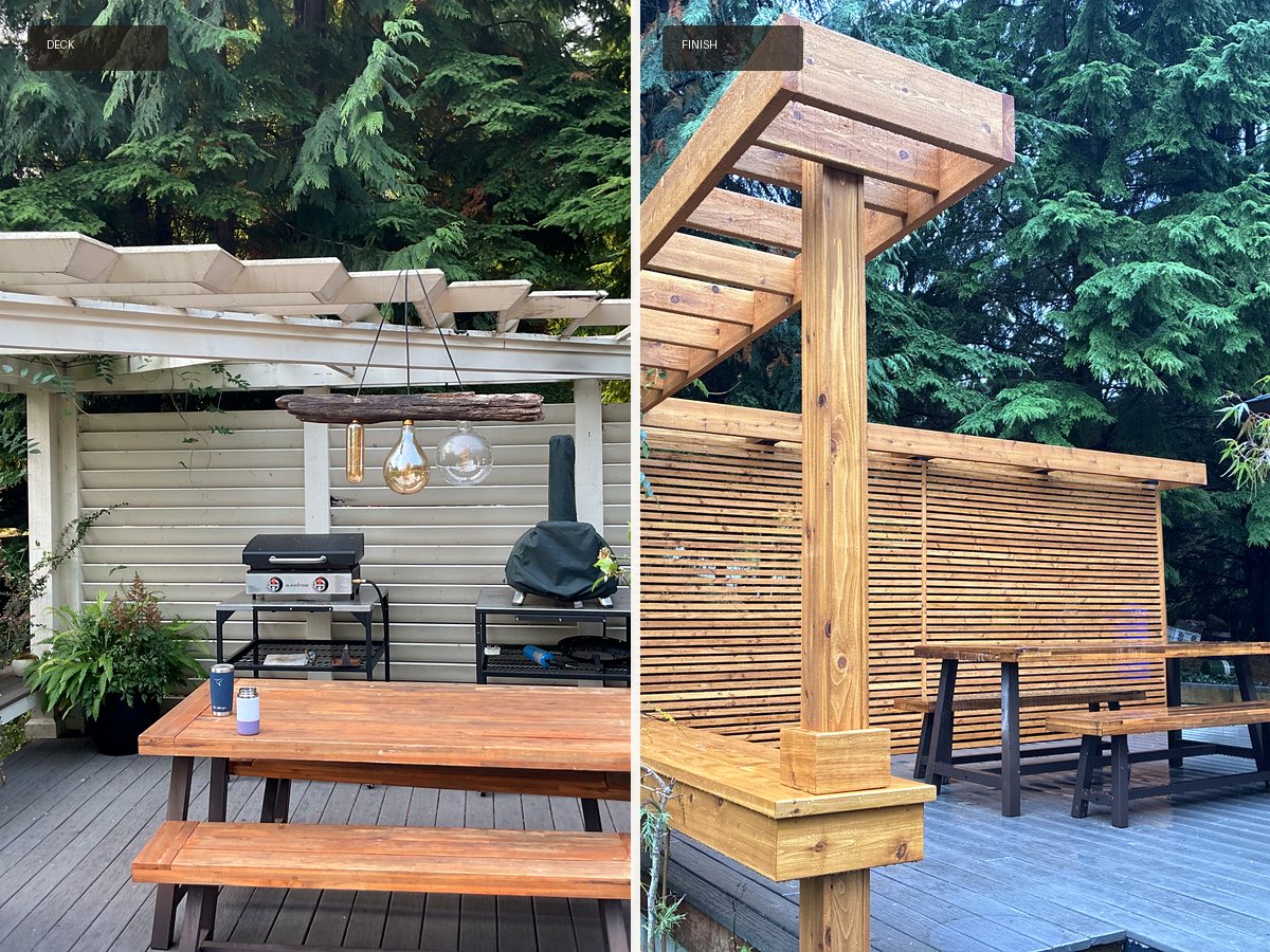 Deck and pergola wood restoration project