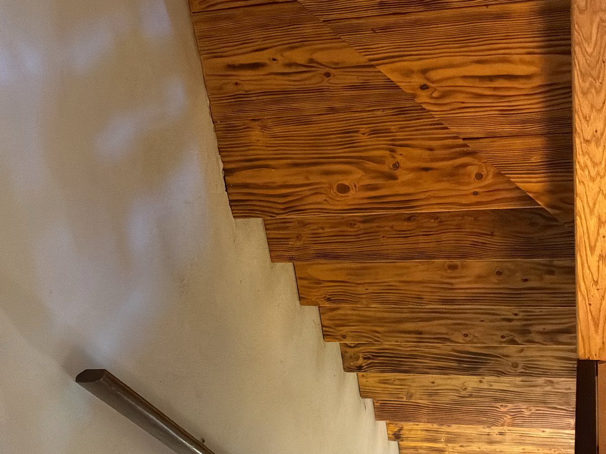 Close detail of restored stair treads